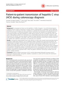 Patient-to-patient transmission of hepatitis C virus (HCV) during colonoscopy diagnosis