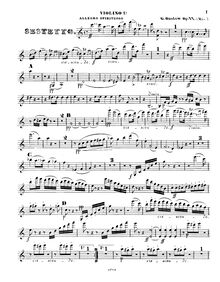 Partition violon 1 (alternate), Piano Sextet, Op.77b, Grand Sextuor pour Piano, Flûte, Clarinette, Basson, Cor et Contre-Basse
