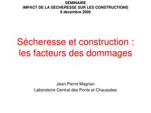 SÉMINAIRE IMPACT DE LA SÉCHERESSE SUR LES CONSTRUCTIONS