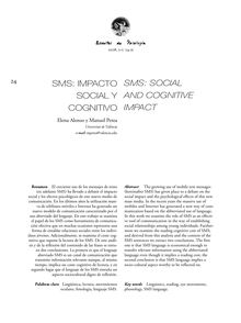 SMS: IMPACTO SOCIAL Y COGNITIVO (SMS: social and cognitive impact)
