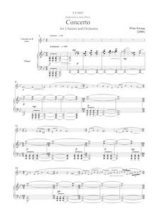 Partition de piano, clarinette Concerto, Concerto for Clarinet and Orchestra