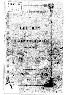 Lettres sur l'art français en 1850 / Philippe de Chennevières