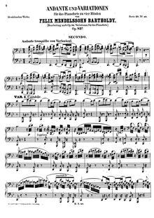 Partition Piano – Second musicien (lower resolution), Andante und Variationen