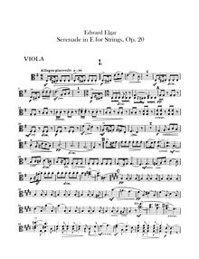 Partition altos, Serenade pour corde orchestre, Op.20, Elgar, Edward