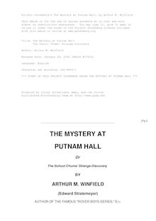 The Mystery at Putnam Hall - The School Chums  Strange Discovery