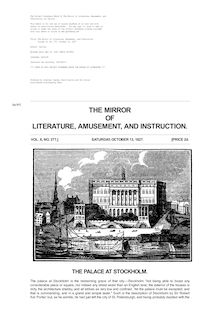 The Mirror of Literature, Amusement, and Instruction - Volume 10, No. 277, October 13, 1827