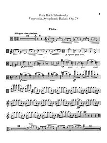 Partition altos, pour Voyevoda, Воевода, A minor, Tchaikovsky, Pyotr