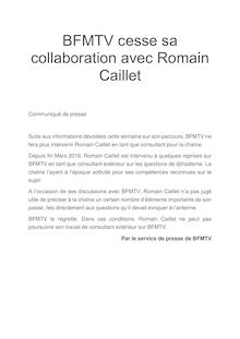 BFMTV - Romain Caillet : communiqué de presse