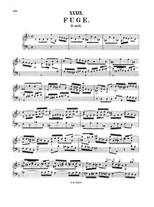 Partition Fugue en D minor, Fugue en D minor, Kellner, Johann Peter