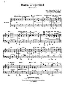 Partition complète, Simple chansons, Op.76, Schlichte Weisen, Op.76 par Max Reger