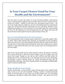 Is Your Carpet Cleaner Good for Your Health and the Environment?