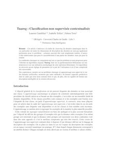 Tuareg Classification non supervisée contextualisée Laurent Candillier1 Isabelle Tellier1 Fabien Torre1