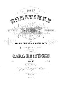 Partition , Sonatina en C major, sonatines, Op.47, Reinecke, Carl