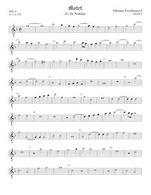 Partition ténor viole de gambe 1, octave aigu clef, en Nomines à 5 par Alfonso Ferrabosco Sr.