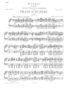 Partition complète, Piano Sonata No.18 en G major, Fantasie / Andante, Menuetto und Allegretto par Franz Schubert