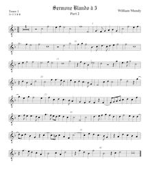 Partition ténor viole de gambe 1, octave aigu clef, Sermone Blando