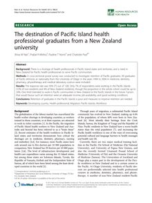 The destination of Pacific Island health professional graduates from a New Zealand university