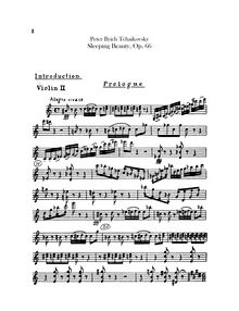 Partition violons II, pour Sleeping Beauty, Спящая красавица ; La belle au bois dormant ; Dornröschen