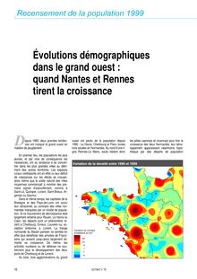 Évolutions démographiques dans le grand ouest : quand Nantes et Rennes tirent la croissance (Octant n° 79)