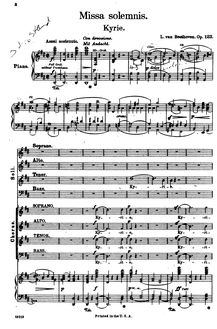 Partition , Kyrie, Missa Solemnis, Op.123, D major, Beethoven, Ludwig van