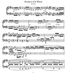 Partition complète, Allegro pour Piano Sonata No.12 en C♯ minor, D.655