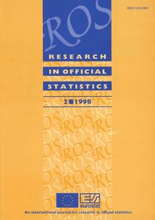 RESEARCH IN OFFICIAL STATISTICS. 2 1998