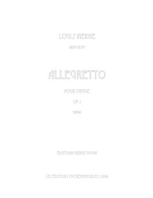 Partition complète, Allegretto, Allegretto pour Orgue, Vierne, Louis par Louis Vierne