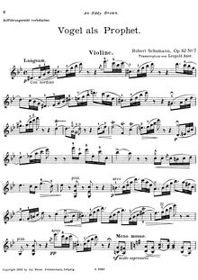 Partition de violon, Waldszenen Op.82, Schumann, Robert