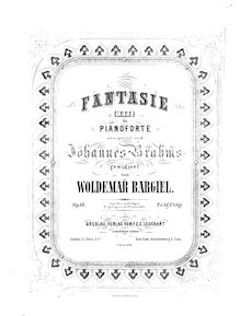 Partition complète, Fantasy No.3, C minor, Bargiel, Woldemar