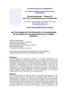 Comunicaciones – Grupo 18 Las TIC y su influencia en la ...