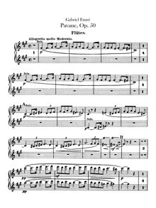 Partition flûte 1/2, Pavane, Op.50, F♯ minor, Fauré, Gabriel