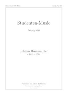 Partition Altus (en G clef), Studenten-Music, Rosenmüller, Johann