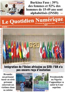 Le Quotidien Numérique d Afrique N°2273 - du 08/09/2023