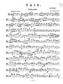Partition de violoncelle, Trio, Op.3, F major, Winge, Per