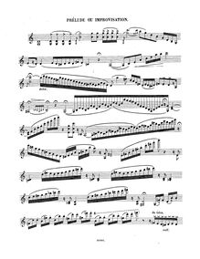 Partition Solo violon, Prelude ou Improvisation, Bériot, Charles-Auguste de