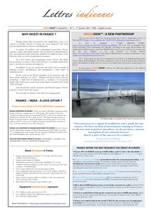 Indian desk s newsletter (n°1 - English version - february 2014)