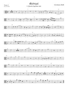 Partition ténor viole de gambe 3, alto clef, Madrigali a 5 voci, Libro 7 par Girolamo Belli