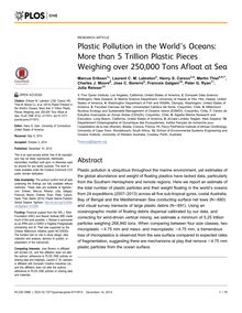 269 000 tonnes de plastiques flottent sur les océans