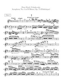 Partition flûte 1, 2, 3 (doubles on Piccolo), Symphony No.6, Pathétique / Патетическая (Pateticheskaya)