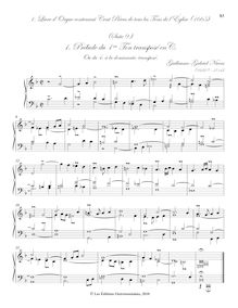 Partition  9 du 1er Ton transposé en C. Ou du , à la dominante, transposé., Livre d orgue contenant cent pièces de tous les tons de l Église.
