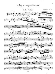 Partition de violon, Adagio appassionato pour violon et orchestre, Op.57