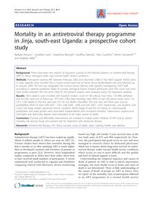 Mortality in an antiretroviral therapy programme in Jinja, south-east Uganda: a prospective cohort study