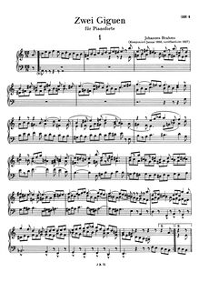 Partition complète (filter), 2 Gigues, Brahms, Johannes