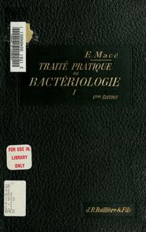 Traité pratique de bactériologie