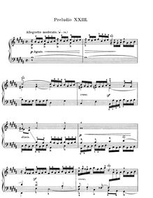 Partition Prelude et Fugue No.23 en B major BWV 868, Das wohltemperierte Klavier I