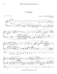 Partition , Fugue (sur les jeux d anches), Meditaciones religiosas, Op.122