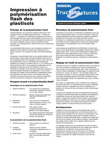 Impression à polymérisation flash des plastisols - Trucs Astuces