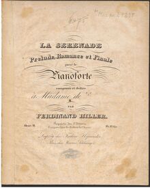 Partition complète, La sérénade, Op.11, La sérénade: Prélude, romance et finale pour le pianoforte