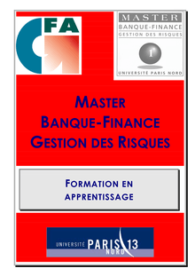 MASTER BANQUE-FINANCE GESTION DES RISQUES