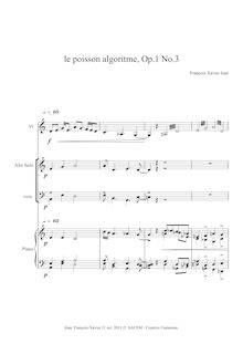 Partition , Le poisson algoritme, Chant des timoniers, Jean, François-Xavier